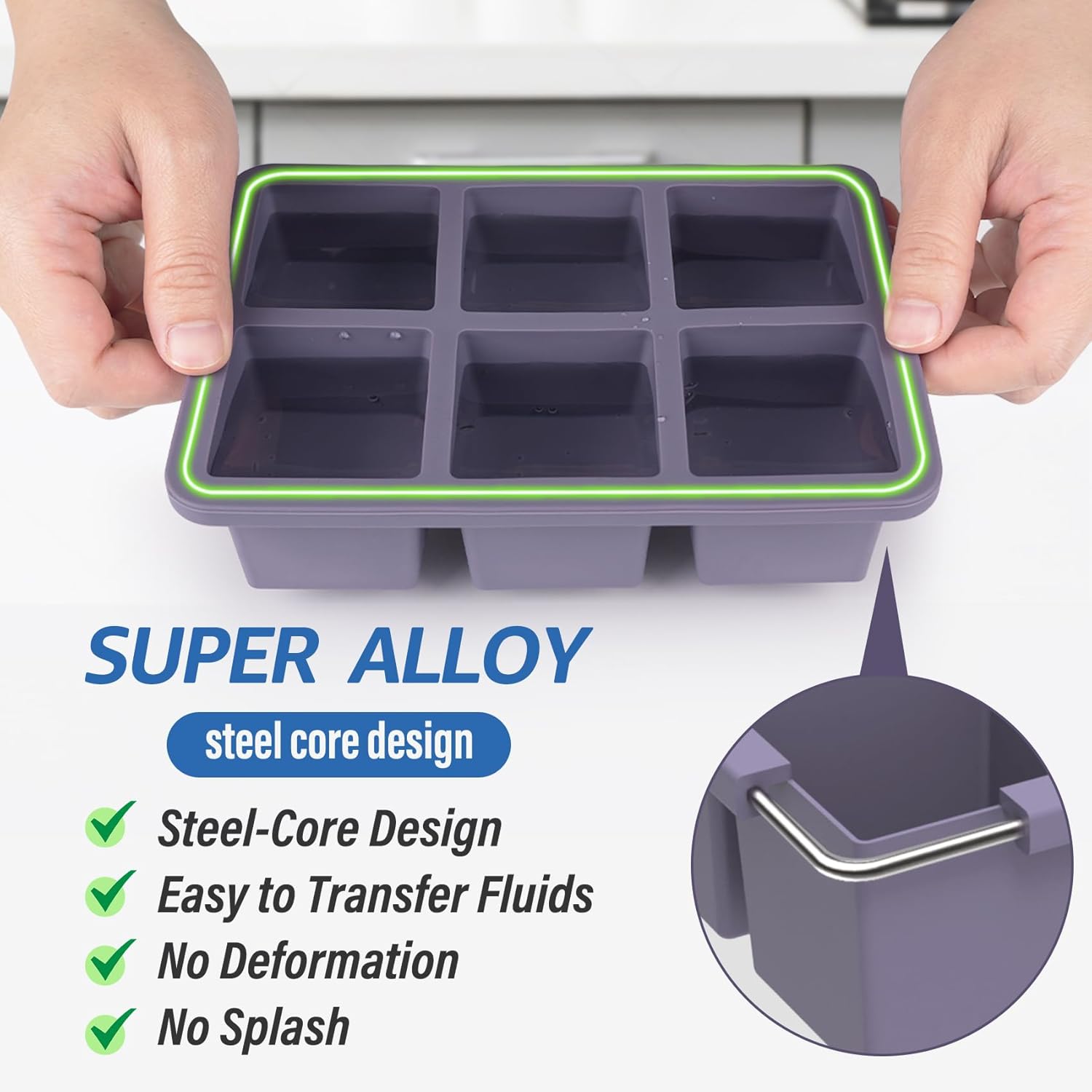 2pack Large Silicone Ice Cube  - Silicone Mold Tray のレビューと価格