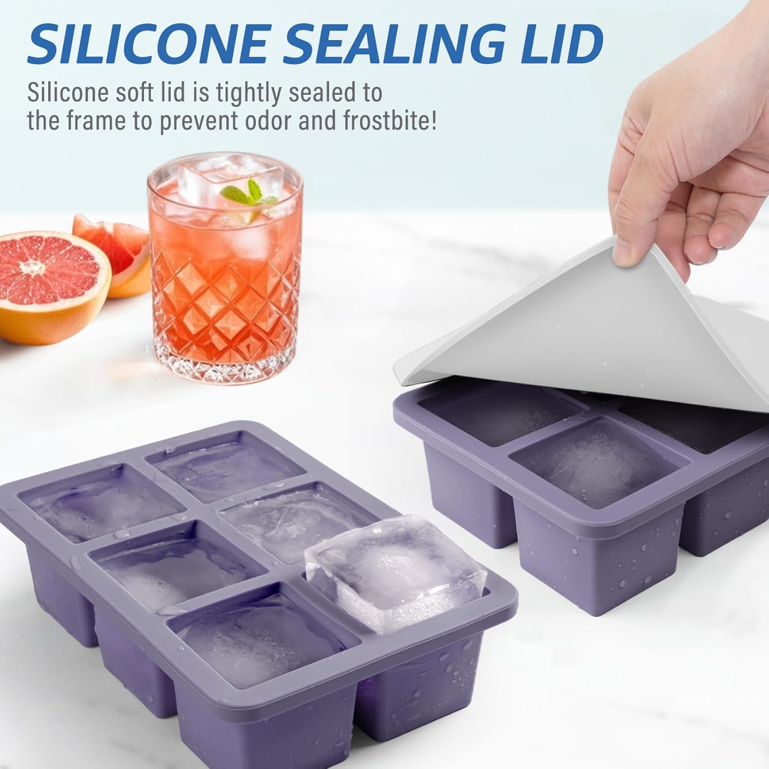 2pack Large Silicone Ice Cube  - Silicone Mold Tray のレビューと価格