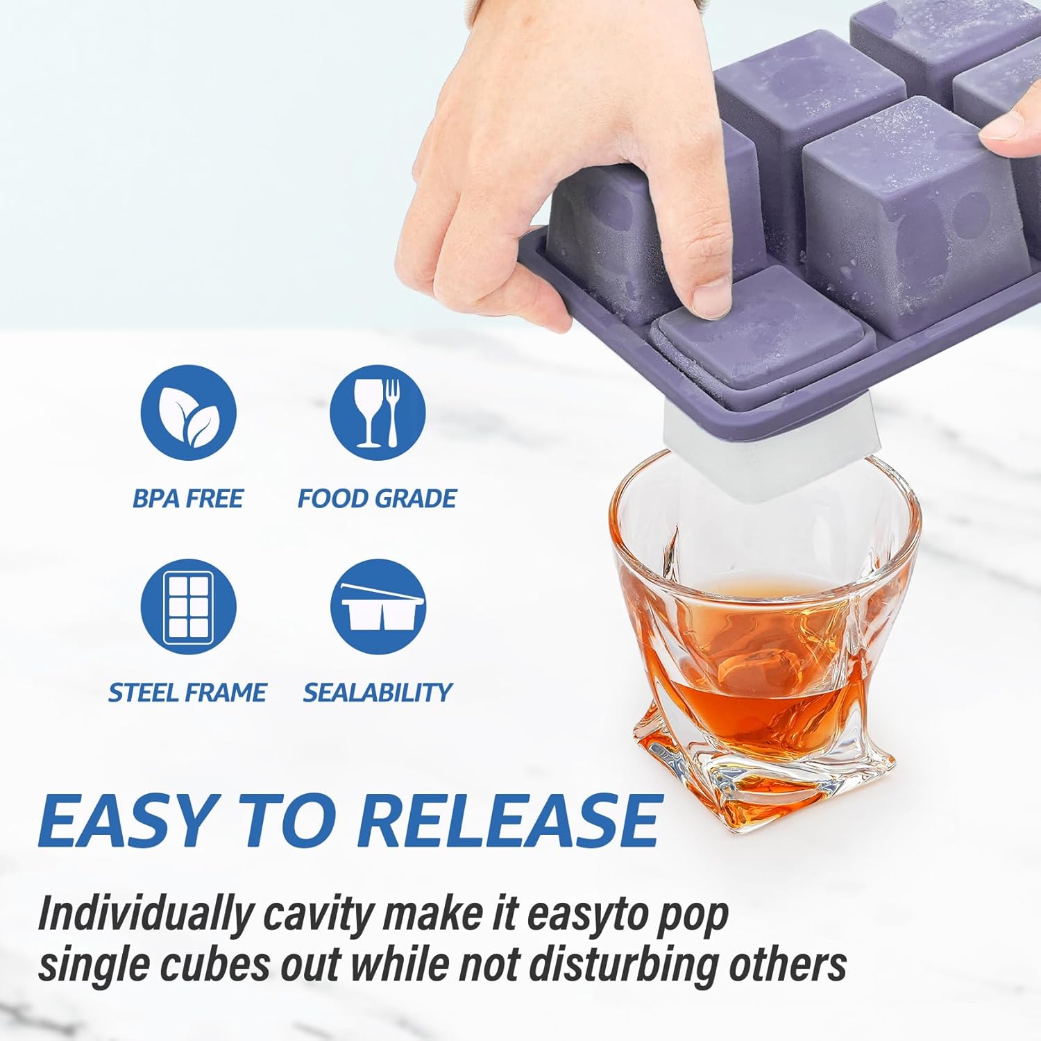 2pack Large Silicone Ice Cube  - Silicone Mold Tray のレビューと価格