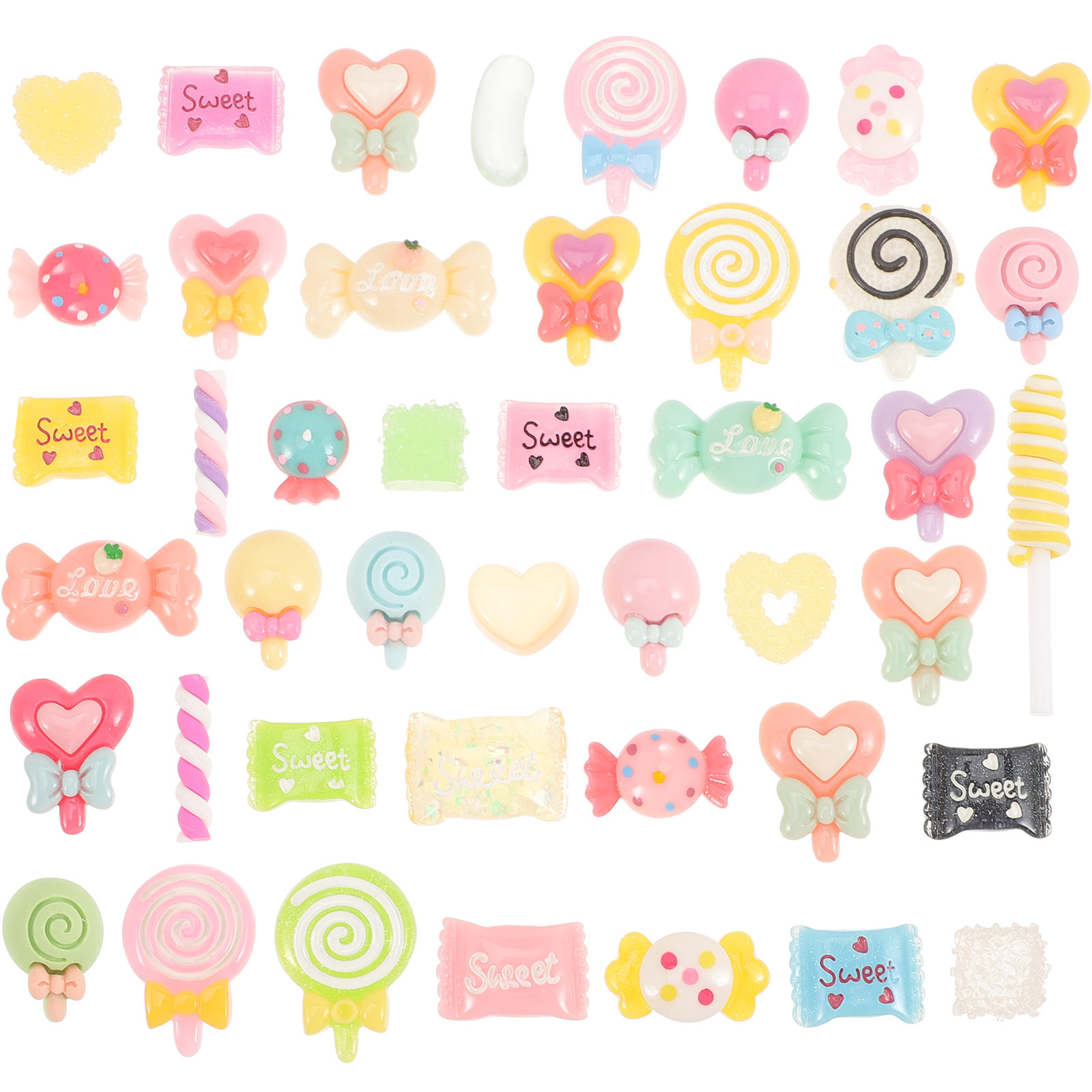 50Pcs Candy Hair Clips Resin F - Resin Craft Supplies のレビューと価格