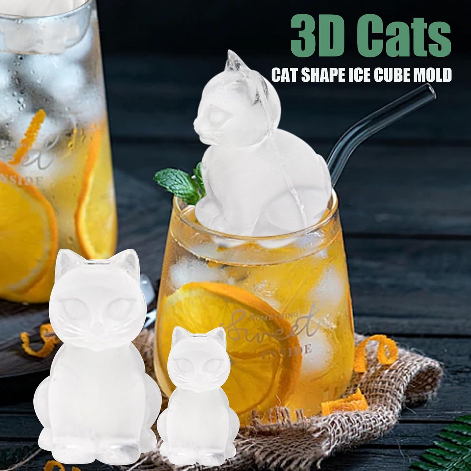 3D Cat Ice Cube Mold, Admaison - Silicone Mold Tray のレビューと価格