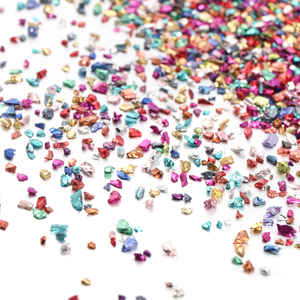 20g Crushed Glass Stones 26 Co - Gold Foil Flakes のレビューと価格