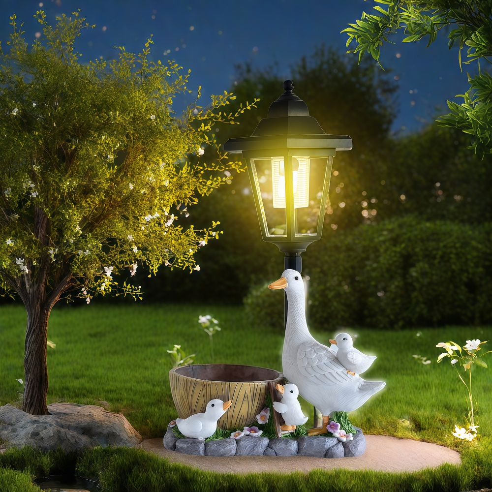 Solar Duck Night Light Garden  - Resin Craft Material のレビューと価格