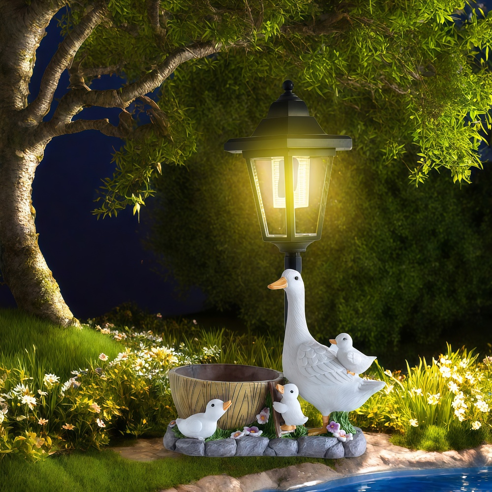 Solar Duck Night Light Garden  - Resin Craft Material のレビューと価格