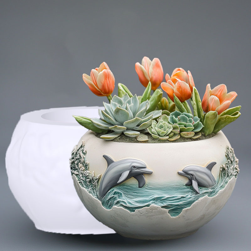 Couple dolphin relief succulen - Resin Ocean Wave Mold のレビューと価格