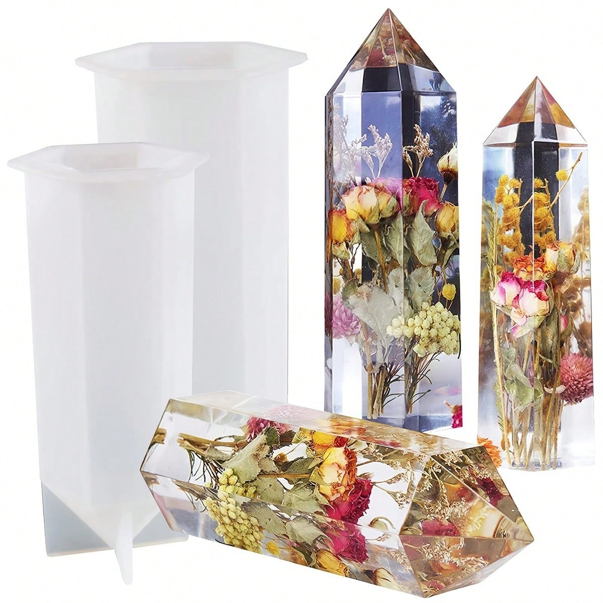 1Pcs Crystal Tower Resin Silic - Flower Preservation Resin のレビューと価格
