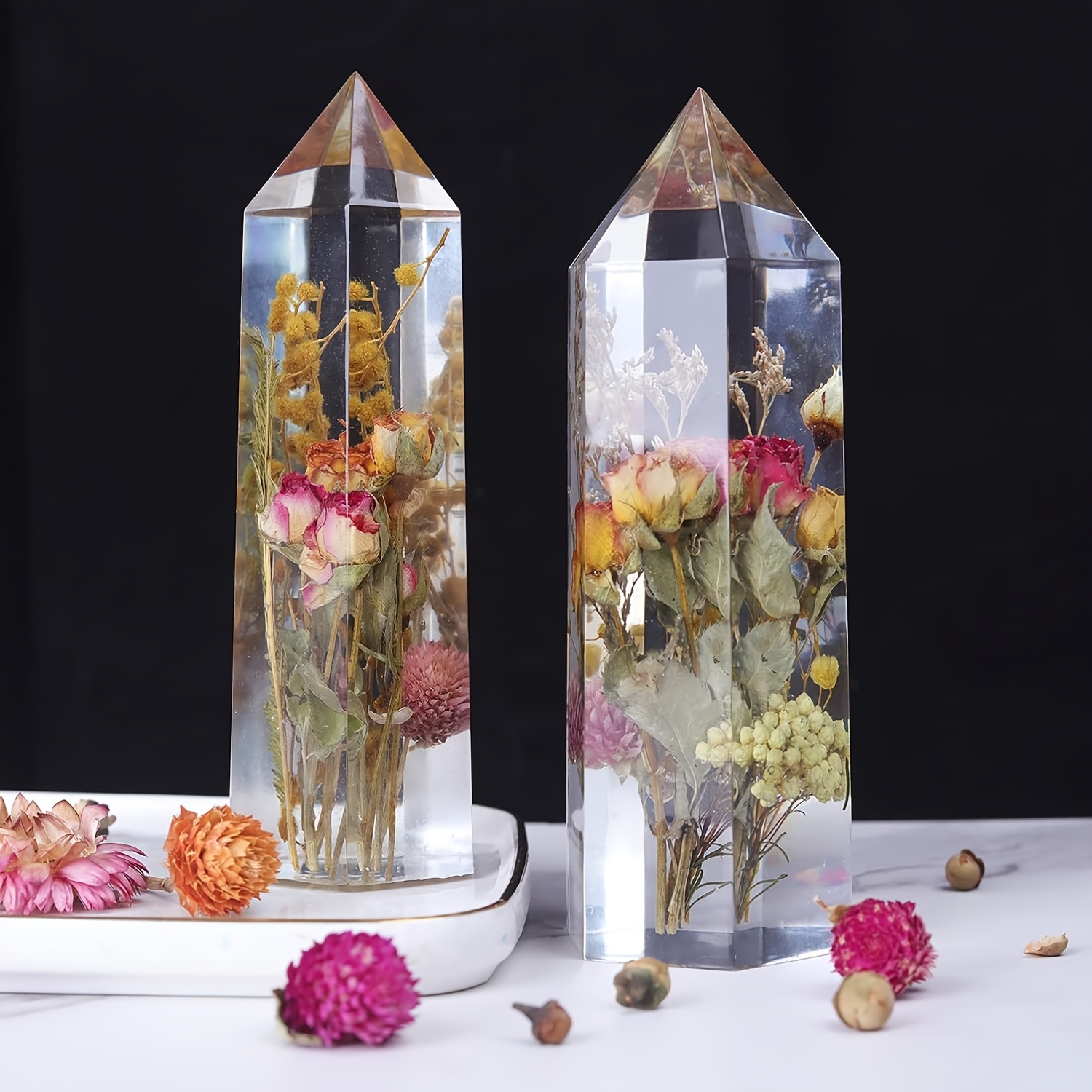 1Pcs Crystal Tower Resin Silic - Flower Preservation Resin のレビューと価格