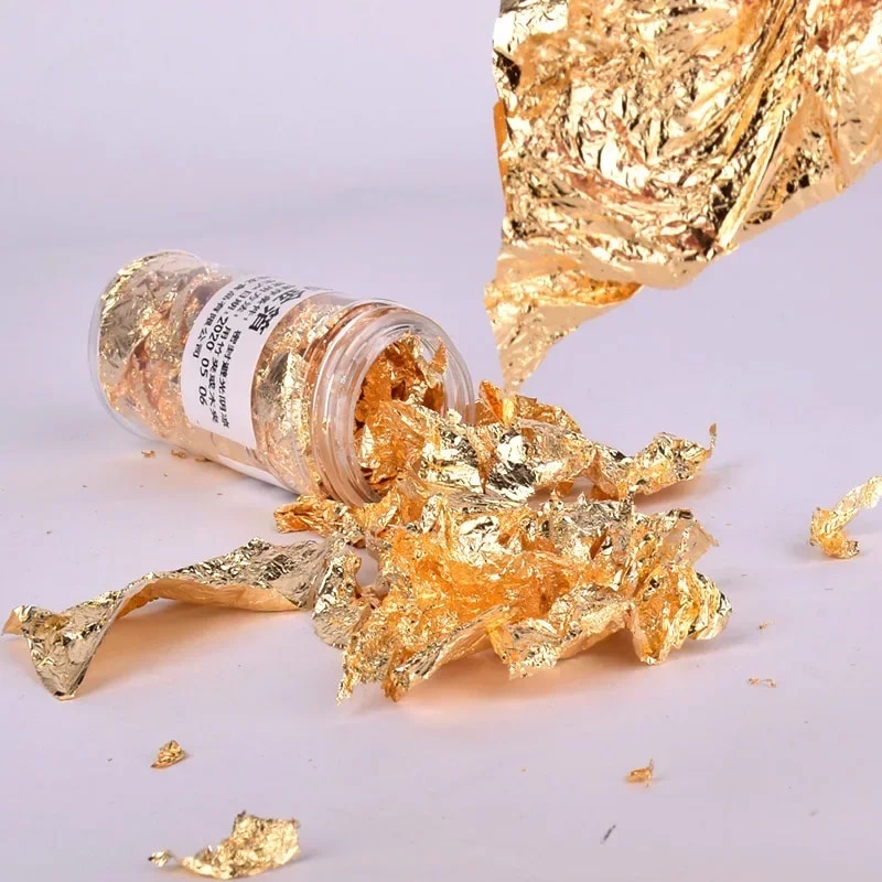 2g/1g Metallic Foil Flakes Gol - Gold Foil Flakes のレビューと価格