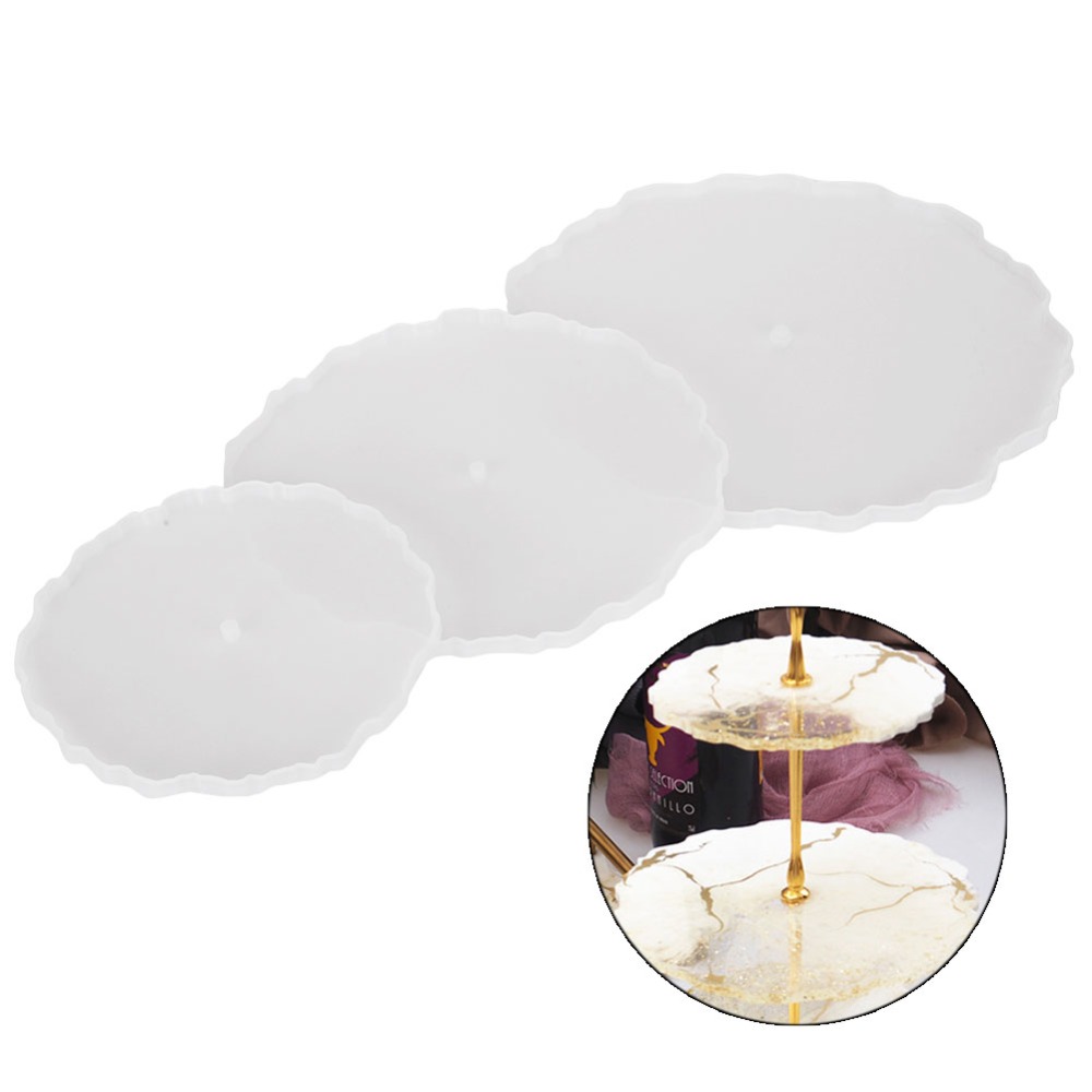 3pcs Irregular Round Fruit Tra - Coaster Mold Round のレビューと価格