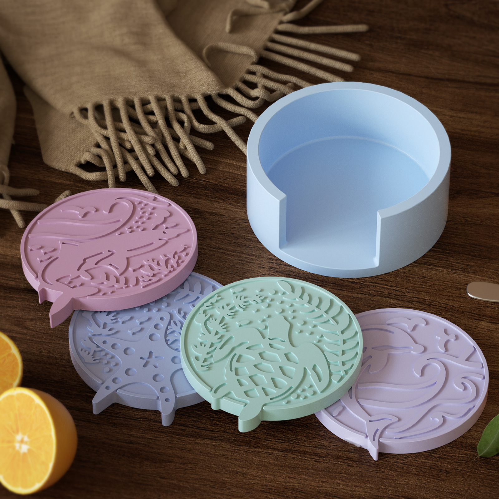 Plaster Coaster Storage Base M - Resin Ocean Wave Mold のレビューと価格