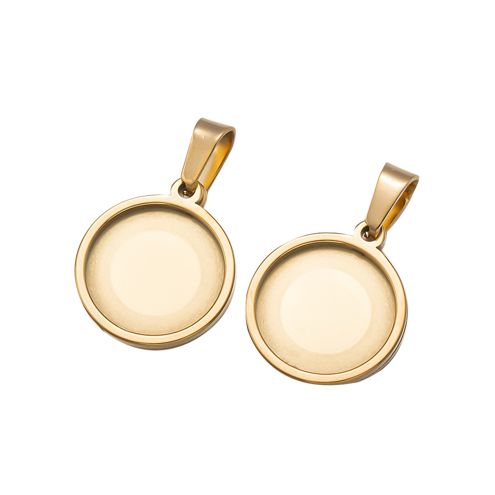 5Pcs/Lot Stainless Steel Round - Bezels Set Pendant のレビューと価格