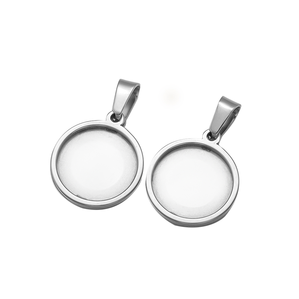 5Pcs/Lot Stainless Steel Round - Bezels Set Pendant のレビューと価格