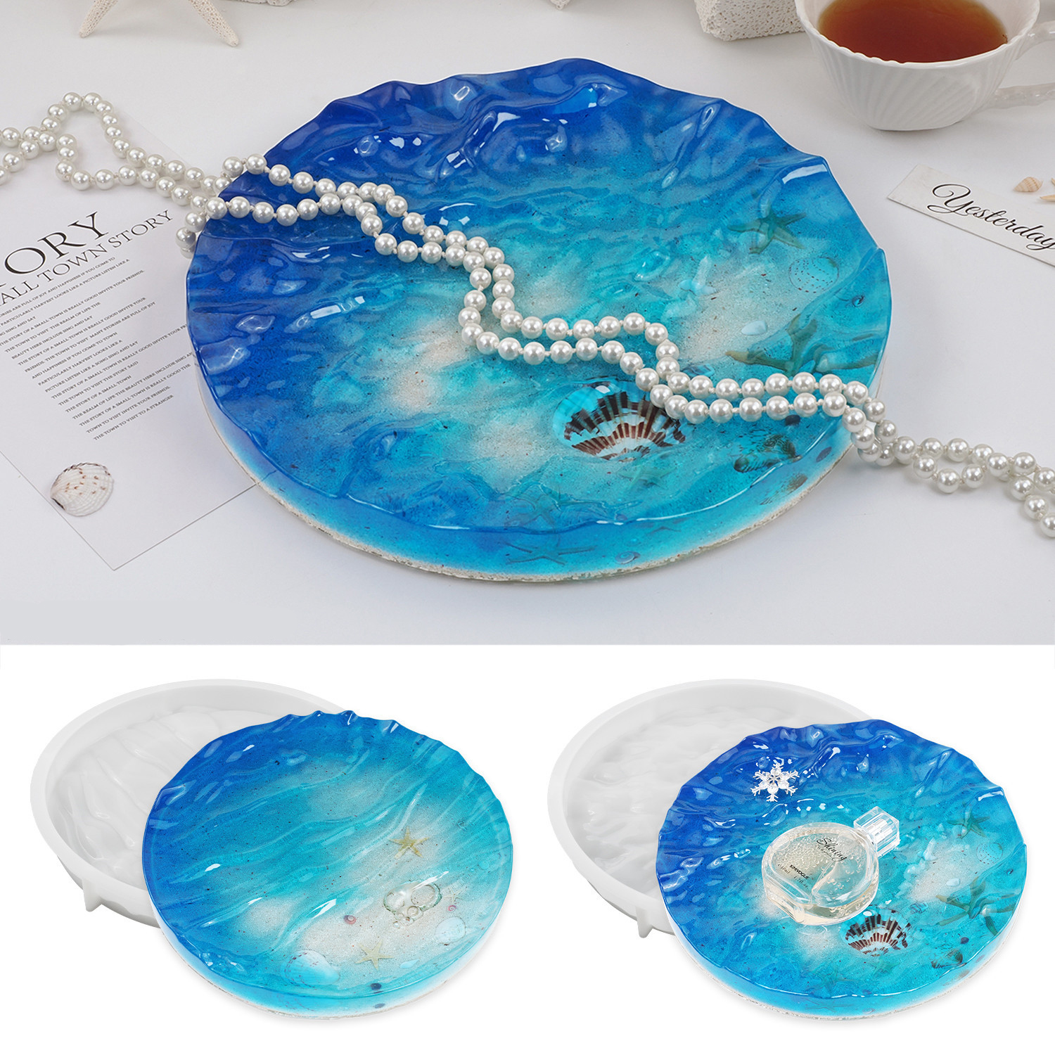 Sea Wave Tray Crystal Epoxy Re - Resin Ocean Wave Mold のレビューと価格