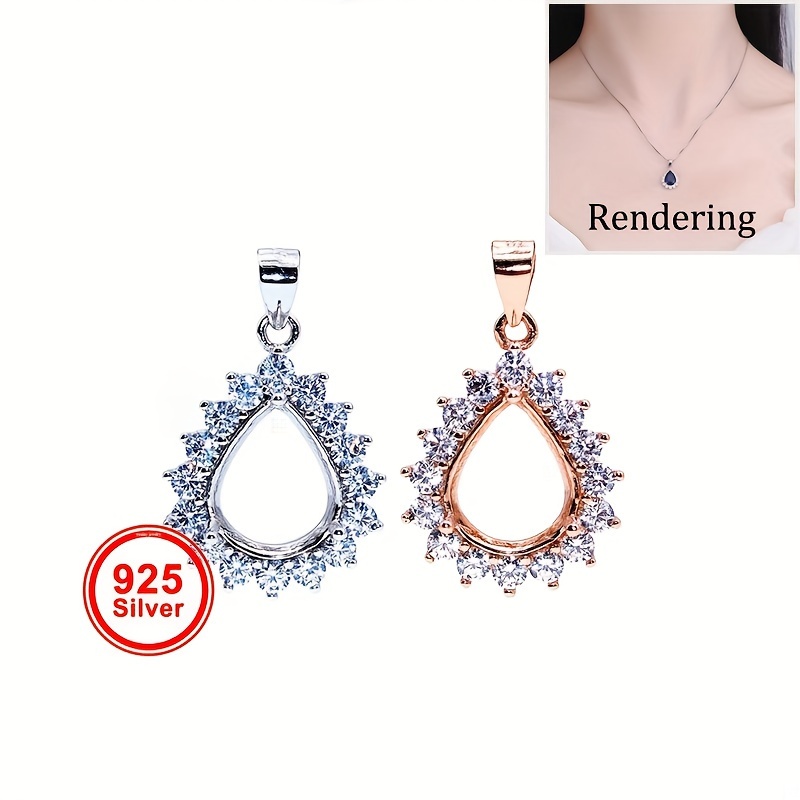 1pc Rose Golden Silvery Tear D - Bezels Set Pendant のレビューと価格