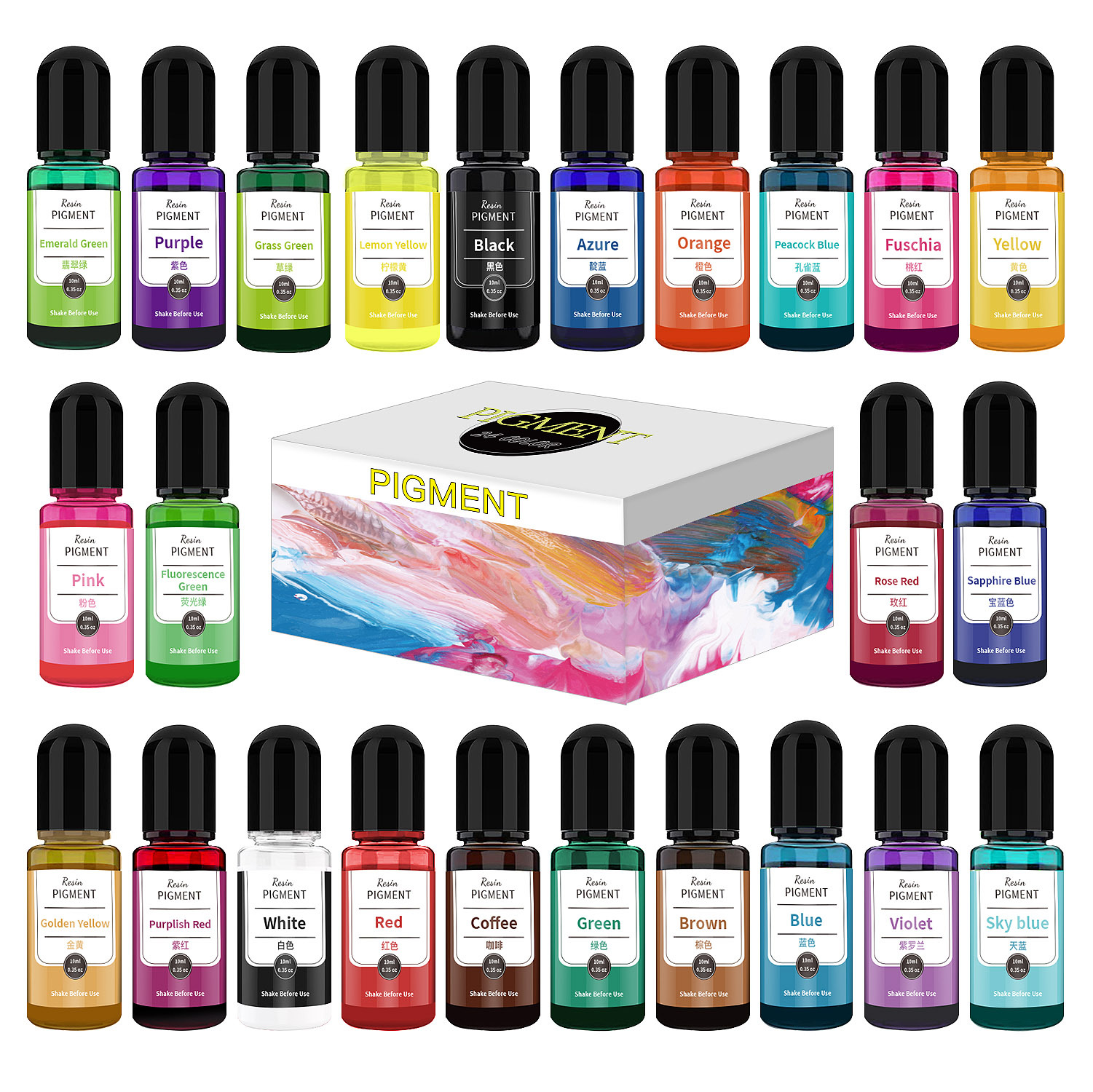 24/30 Colors Set 10ml Epoxy Re - Resin Pigment Set のレビューと価格