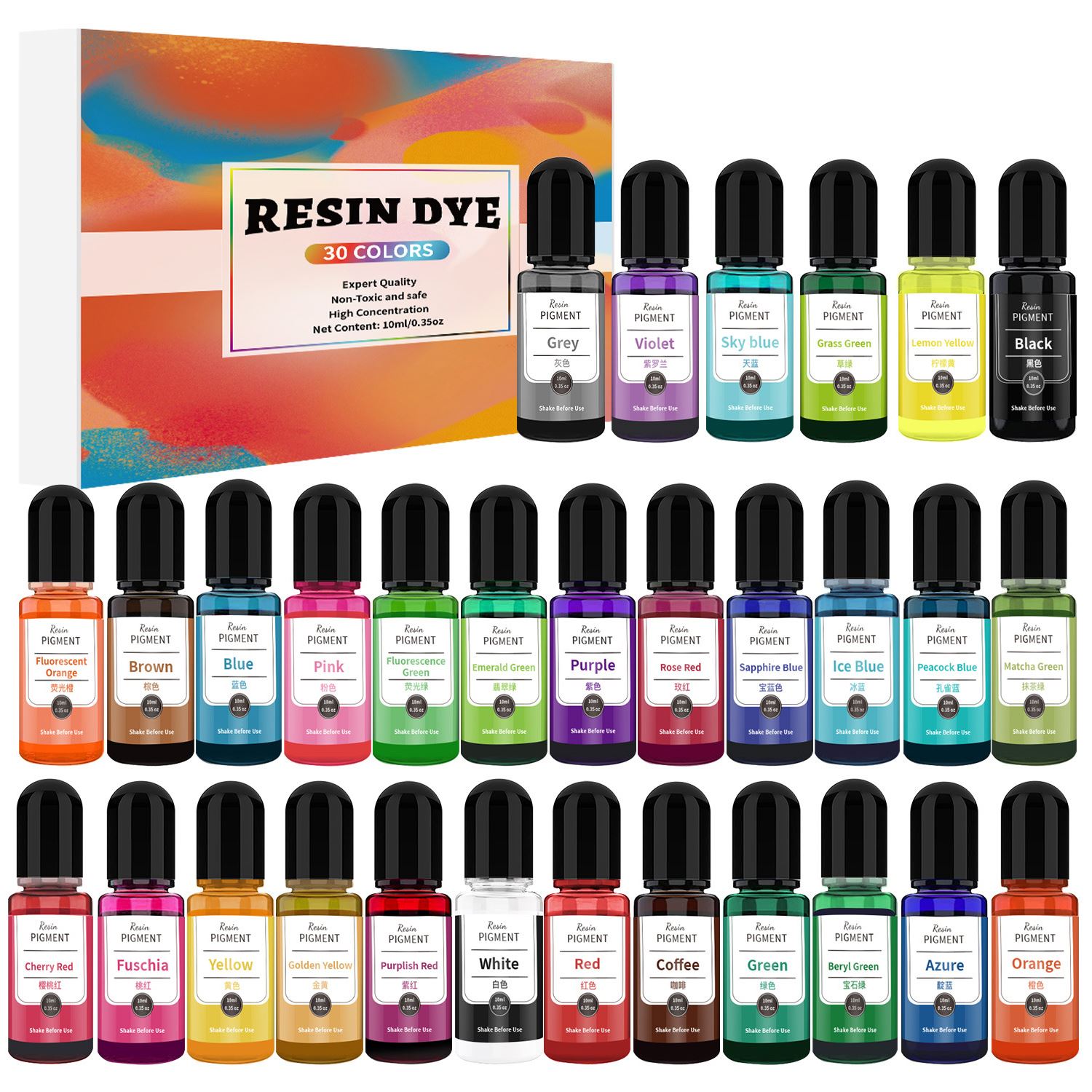 24/30 Colors Set 10ml Epoxy Re - Resin Pigment Set のレビューと価格