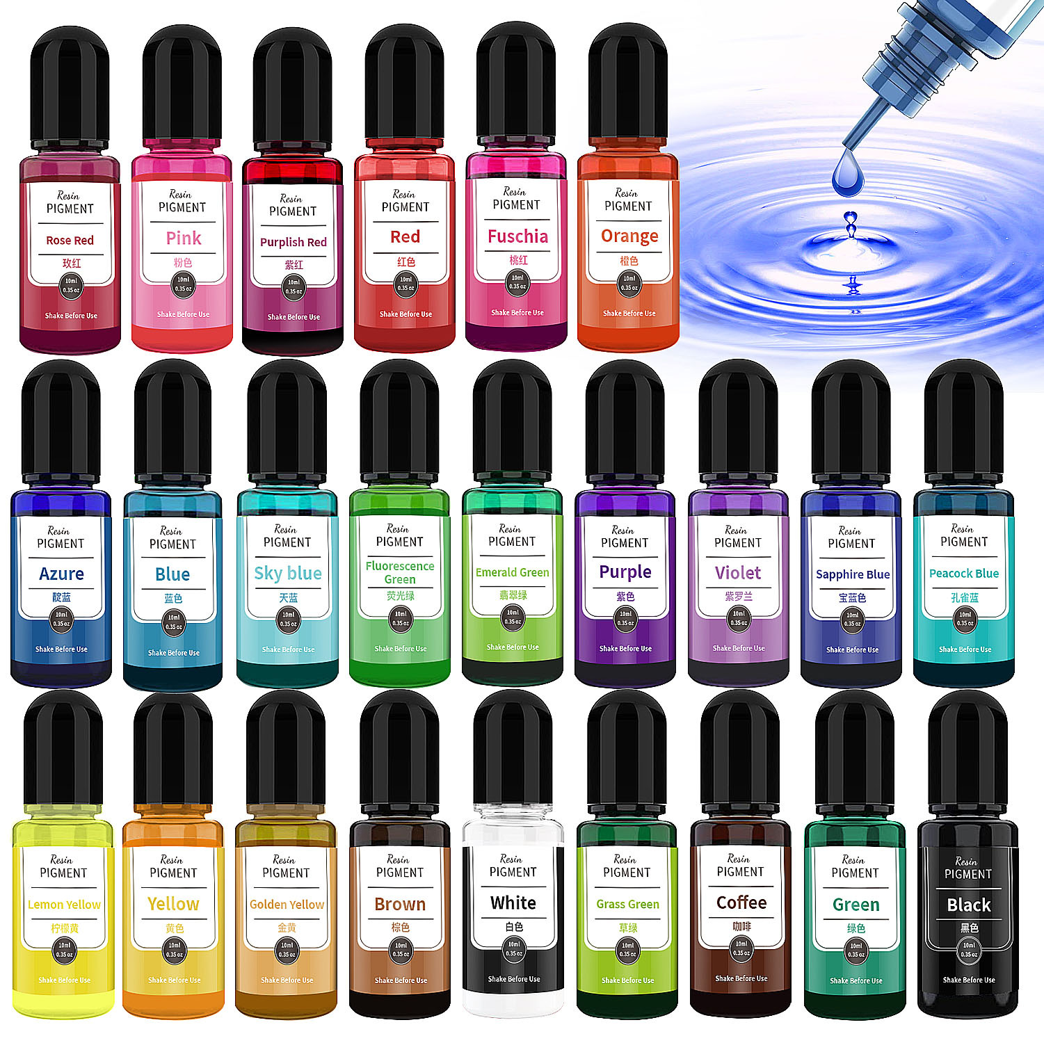 24/30 Colors Set 10ml Epoxy Re - Resin Pigment Set のレビューと価格
