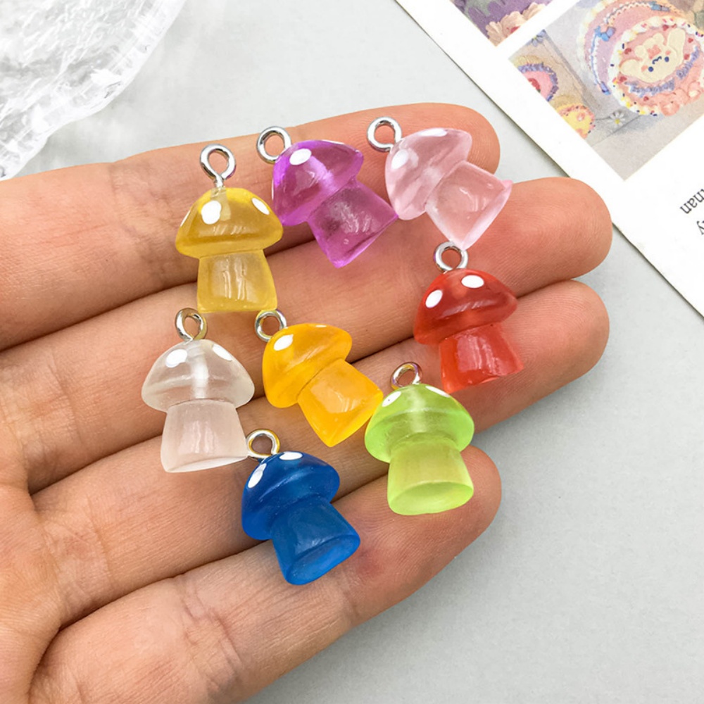 16pcs Luminous Mushroom Charms - Resin Craft Projects のレビューと価格