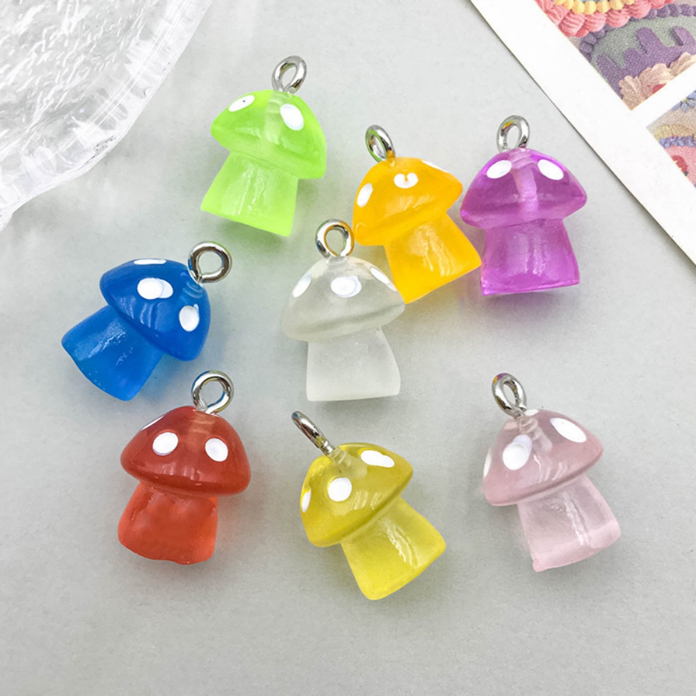 16pcs Luminous Mushroom Charms - Resin Craft Projects のレビューと価格