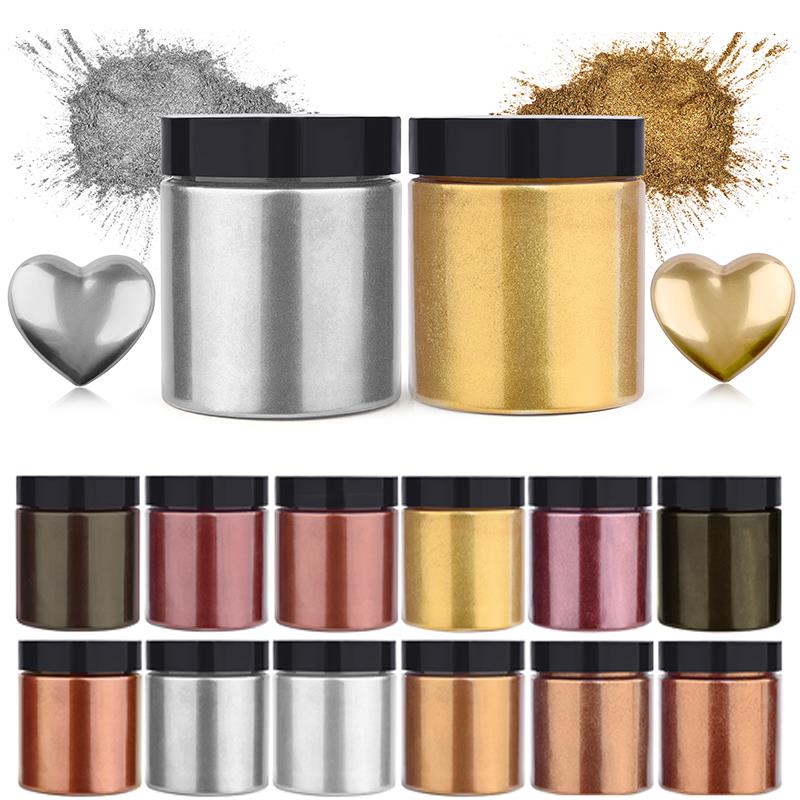 50g Shimmer Metallic Gold Silv - Resin Pigment Set のレビューと価格