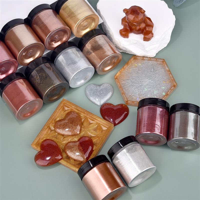 50g Shimmer Metallic Gold Silv - Resin Pigment Set のレビューと価格