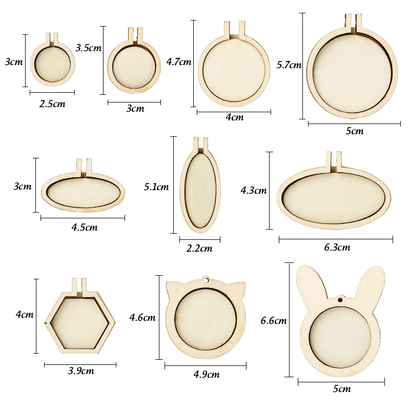 5pcs Mini Wood Embroidery Hoop - Wood Ring Blank のレビューと価格