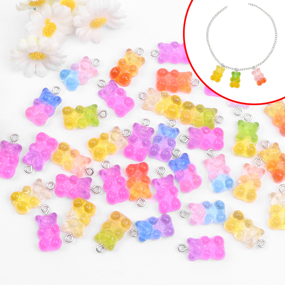 60pcs Dual Color Resin Bear Sh - Resin Craft Material のレビューと価格