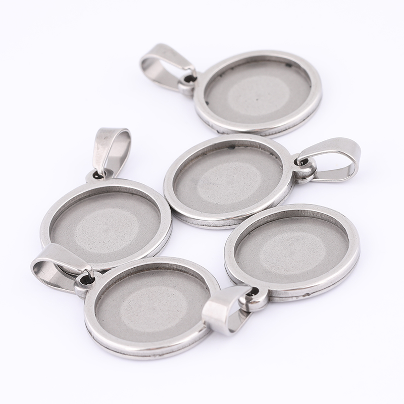 10pcs 15mm Round Cabochon Base - Bezels Set Pendant のレビューと価格