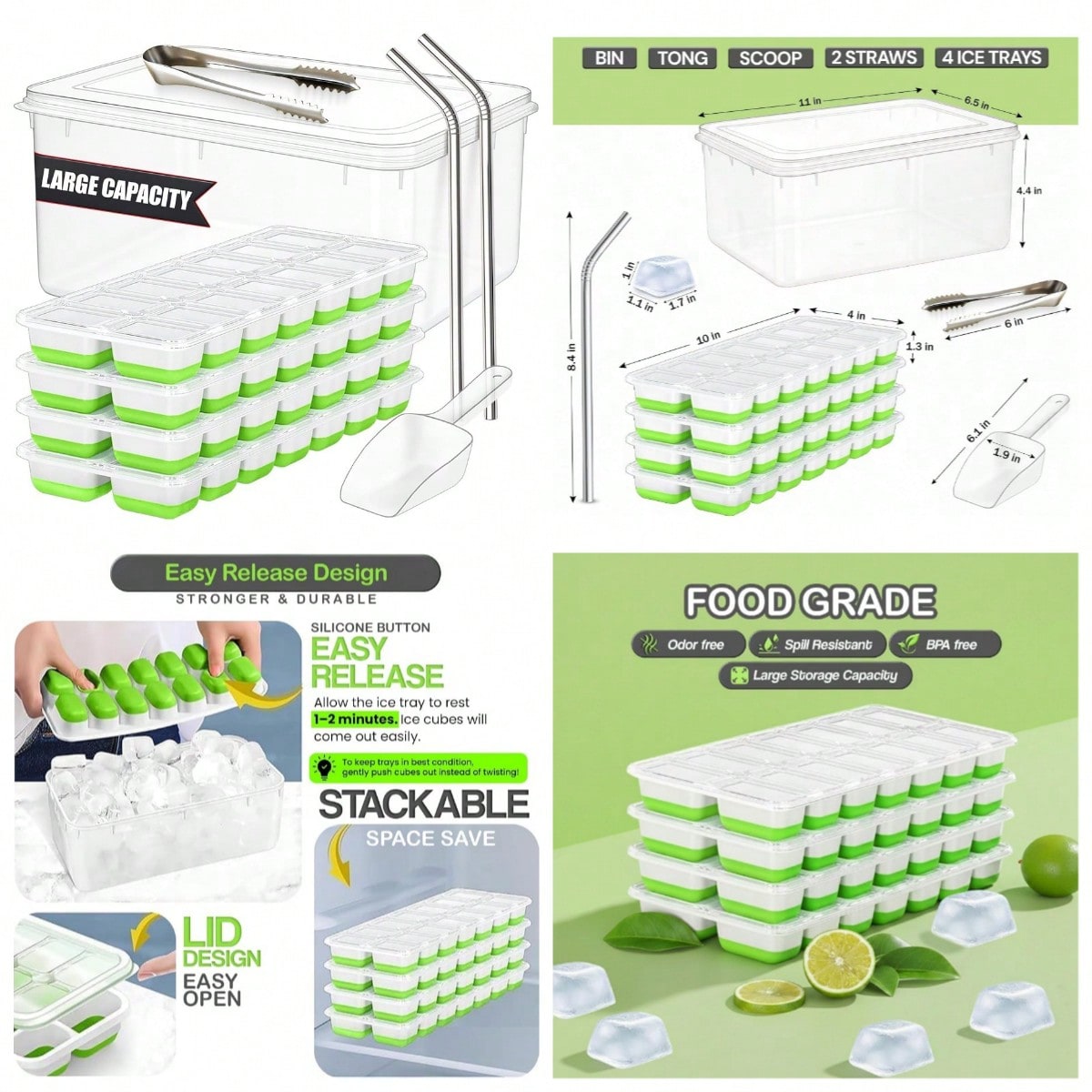 56pcs Tray With Lid And Bin –  - Silicone Mold Tray のレビューと価格