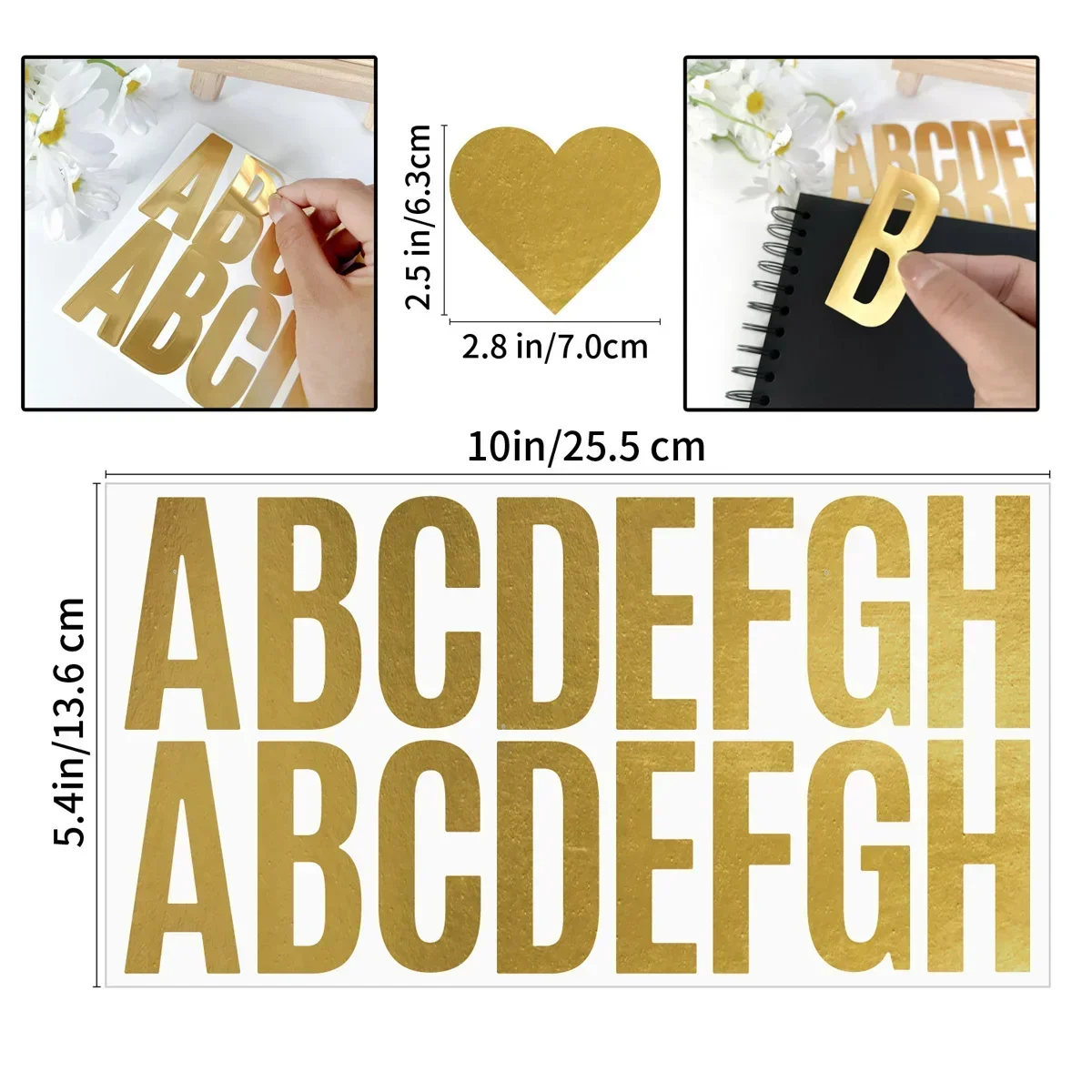 100 Pcs 6 Sheets Gold Letter S - Gold Foil Flakes のレビューと価格