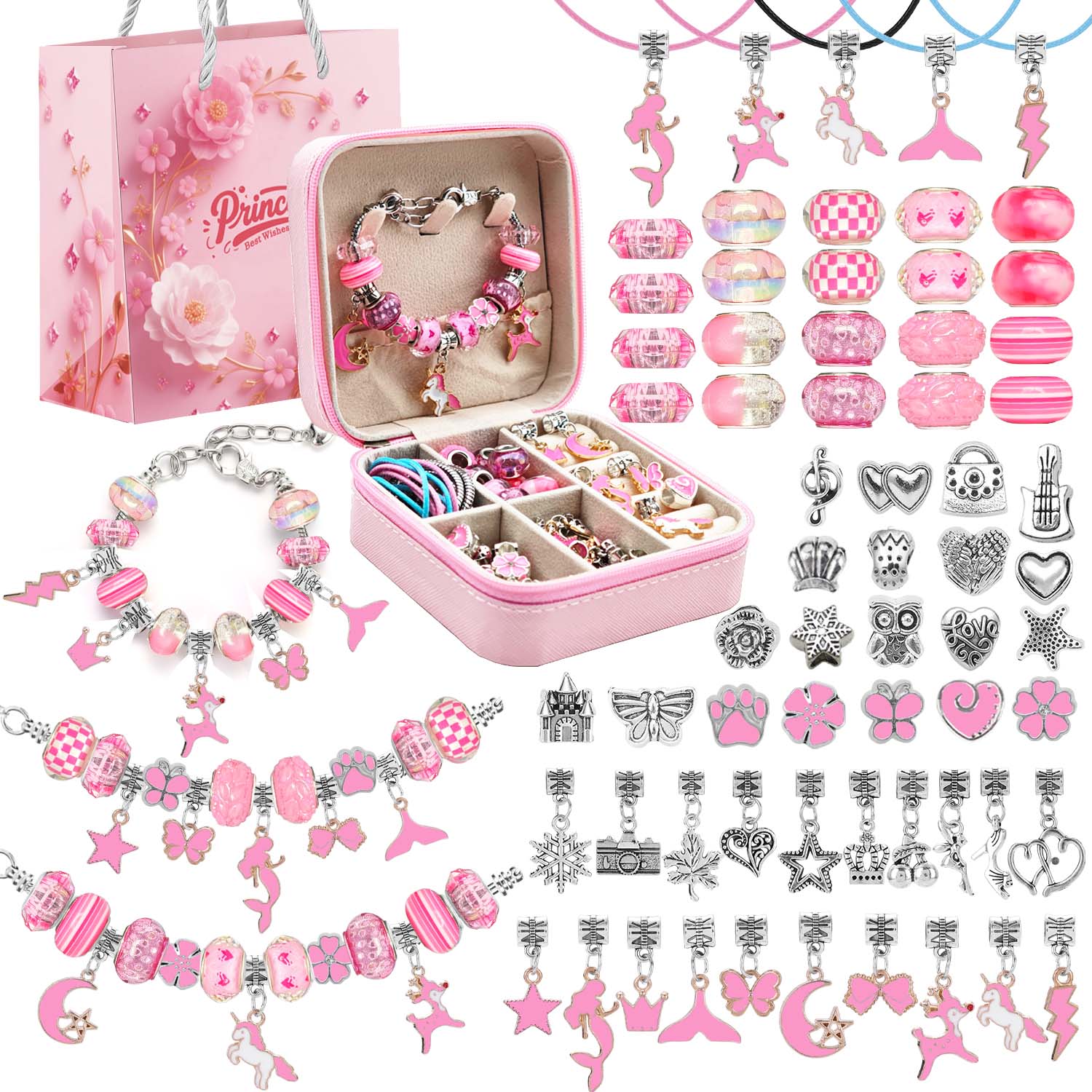 68pcs pink beaded jewelry set, - Resin Craft Projects のレビューと価格