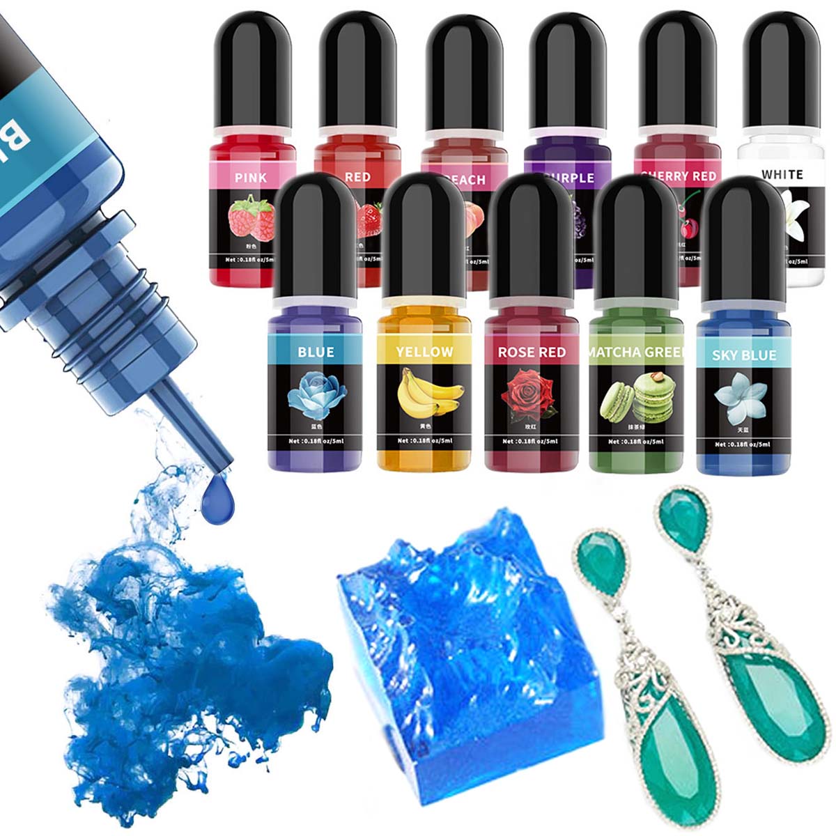 5ml/Bottle Epoxy Resin Pigment - Epoxy Uv Resin Kit のレビューと価格