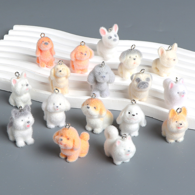 Cute Flocked 3D Dog Resin Figu - Resin Craft Ideas のレビューと価格