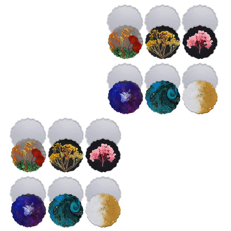 ABVT-12 Pieces Resin Coaster M - Geode Mold Silicone のレビューと価格