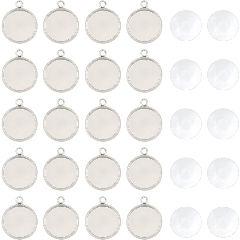 50 sets Pendant Cabochon Jewel - Bezels Set Pendant のレビューと価格