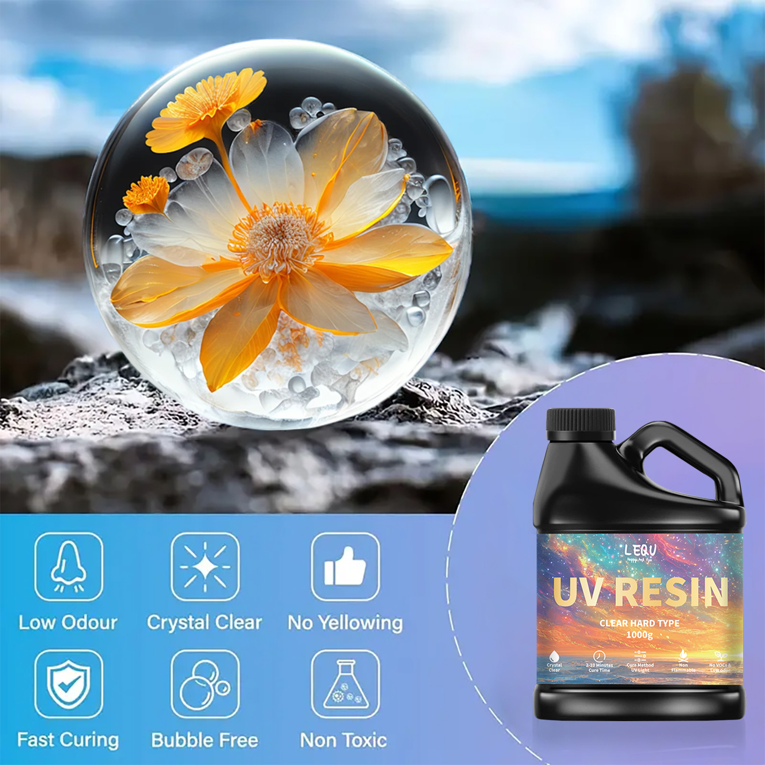 100/200/500/1000g UV Epoxy Res - Epoxy Uv Resin Kit のレビューと価格