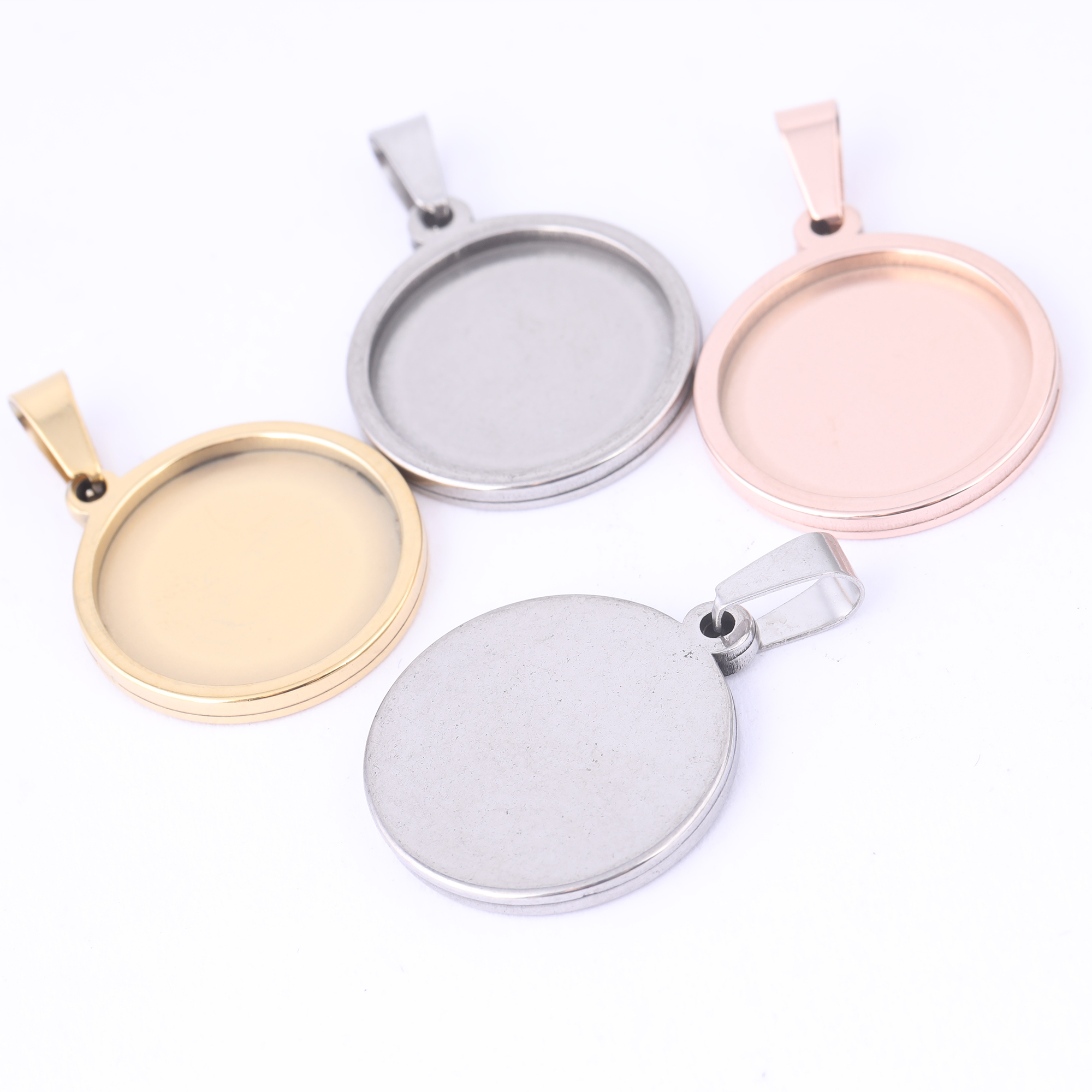 5pcs Stainless Steel 16mm 18mm - Bezels Set Pendant のレビューと価格
